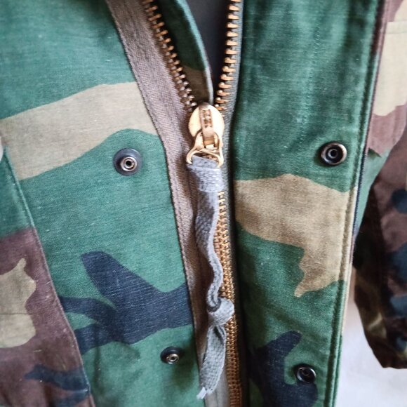 Vintage Men's 80's Military Camouflage Field Coat Cold Weather X-Small Regular - Picture 6 of 8